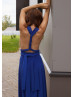 Royal Blue Jersey Full Length Bridesmaid Dress